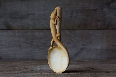 Hand Carved Gecko Spoon By Giles Newman Carving On Deviantart Hand Carved Spoon Spoon Carving