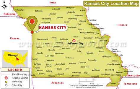 Kansas City Missouri State Map United States Map