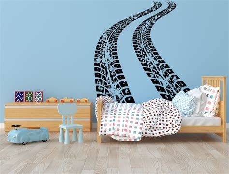 Tire Tracks Wall Decal Tire Tracks Wall Sticker Wall Decor For Etsy