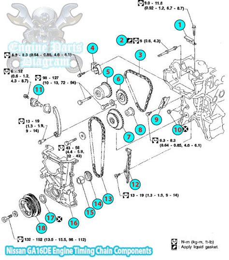 1994 Nissan Sunny Timing Chain Component Ga16de Engine
