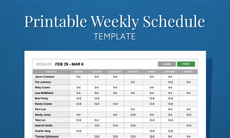 Employee Schedule Spreadsheet Template — Db
