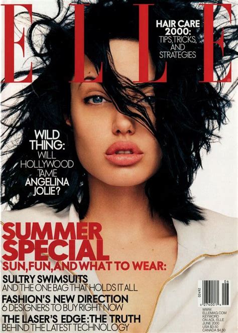 Angelina Jolie Cover Girl Elle Magazine June 2000 Issue Angelina