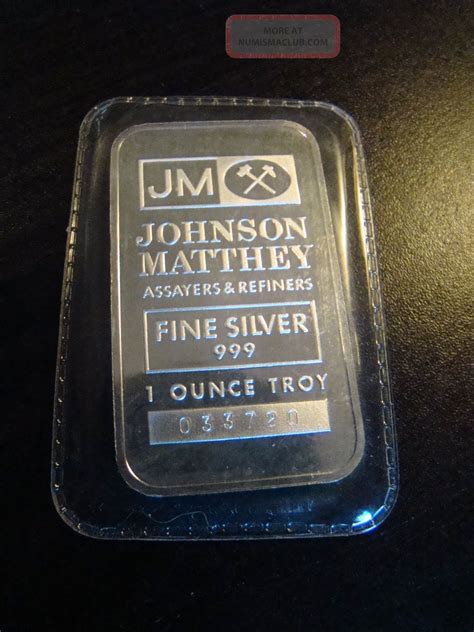 Johnson Matthey 1 Oz Silver Bar Td Bank Issue Rare