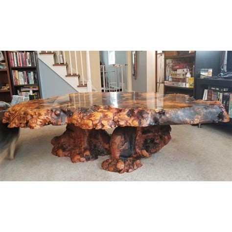 Coffee tables are usually the most used piece of furniture in a home. 1960s Vintage Live Edge Redwood Burl Coffee Table | Chairish