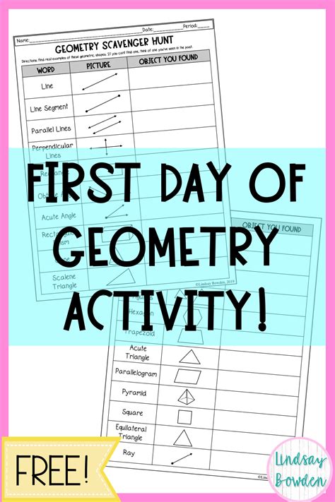 First Day Of School Geometry Activity Lindsay Bowden