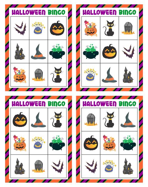 Free Printable Halloween Bingo Cards For 30 Players Printable