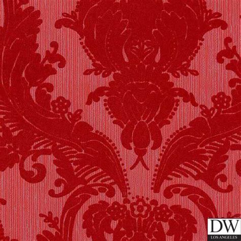 Victorian Flocked Velvet Wallpaper Red On Redgray Velvet Wallpaper