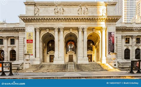Front Entrance New York Public Library Editorial Photography Image Of