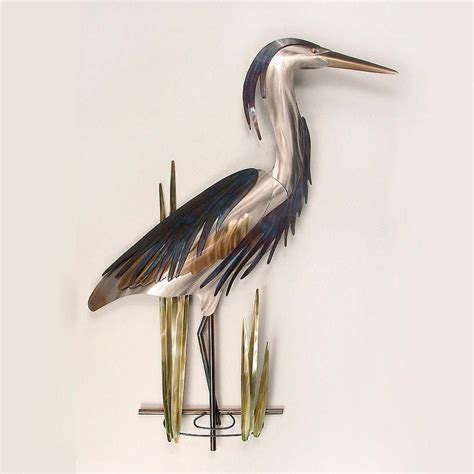 Blue Heron Facing Right Metal Wall Art Mm124 Copper Art Large