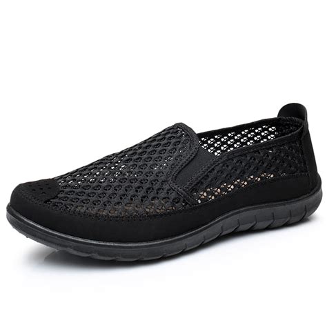 Summer Mens Mesh Breath Slip On Loafers Casual Walking Driving Shoes