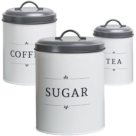 Buy Baie Maison Large Kitchen Canisters Set Of 3 Farmhouse Canister