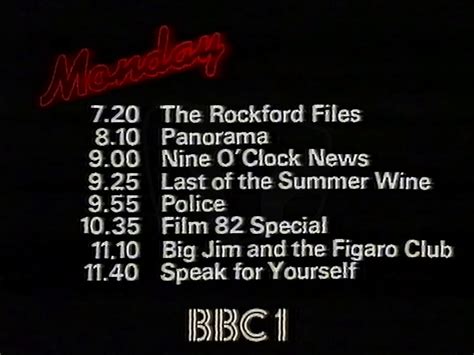 Bbc One Continuity Including Programme Promotion For Monday 18th January 1982 Rewind