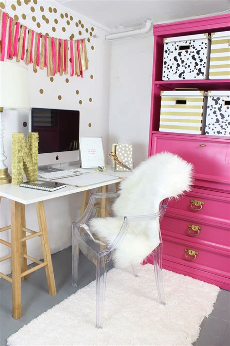 Pink And Gold Gorgeous Office Nook Classy Clutter