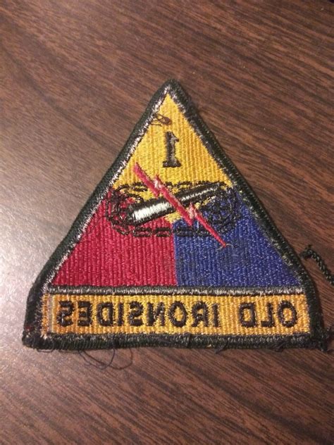 Us Army 1st Armored Division Old Ironsides W Tab Patch Ebay