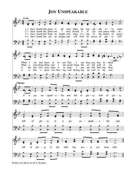 Joy Unspeakable Gospel Song Lyrics Christian Song Lyrics Praise Songs