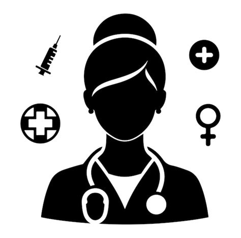 Premium Vector Female Doctor Silhouette Illustration