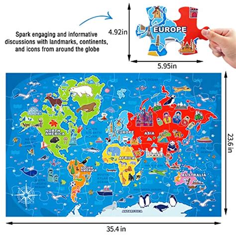Jumbo Floor Puzzle For Kidsworld Map Puzzle Jigsaw Geography Puzzles