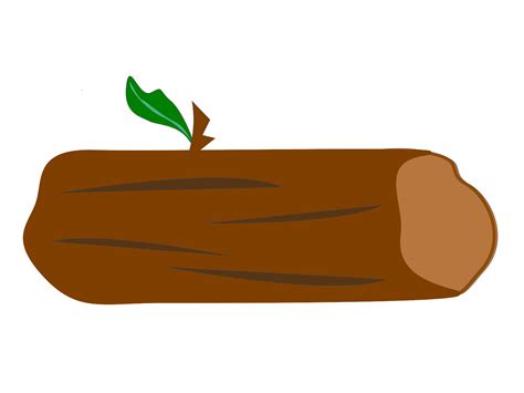 Brown Log With Green Leaf Clip Art At Clker Com Vector Clip Art My