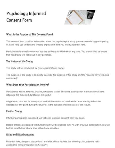 2022 Free Psychology Consent Form Free To Edit Sign And Download