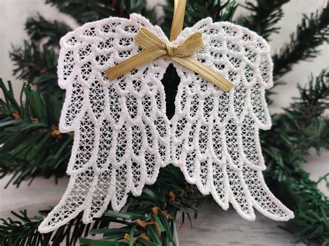 Angel wings FSL, Free standing lace angel wing Christmas decoration