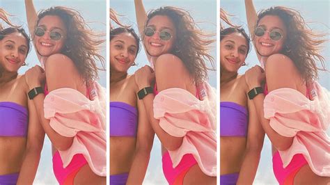 alia bhatt stepped out in an eye catching neon pink bikini during her vacation in the maldives