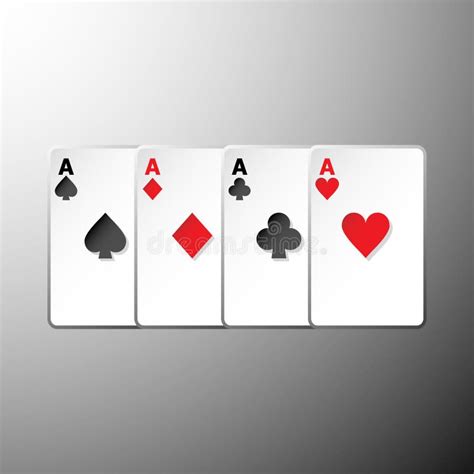 Four Playing Cards Suits Symbols On Gray Background Stock Vector