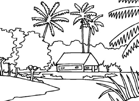 Kumpulan gambar pemandangan alam untuk belajar mewarnai anak