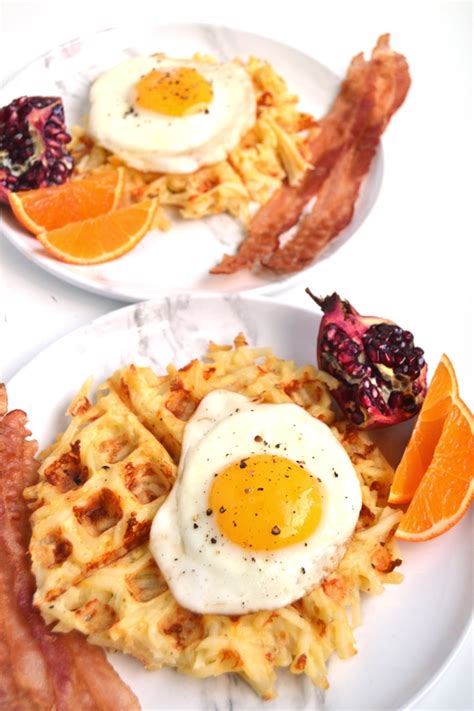 Add salt and pepper to taste. Easy Cheddar Hash Brown Waffles | The Nutritionist Reviews