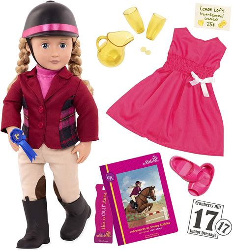 Our Generation Lilly Anna Deluxe Doll With Book
