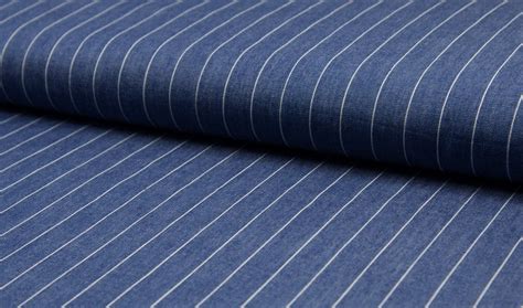 Medium Blue Denim Stripe Jacquard Cotton Summer Fabric Striped Dress