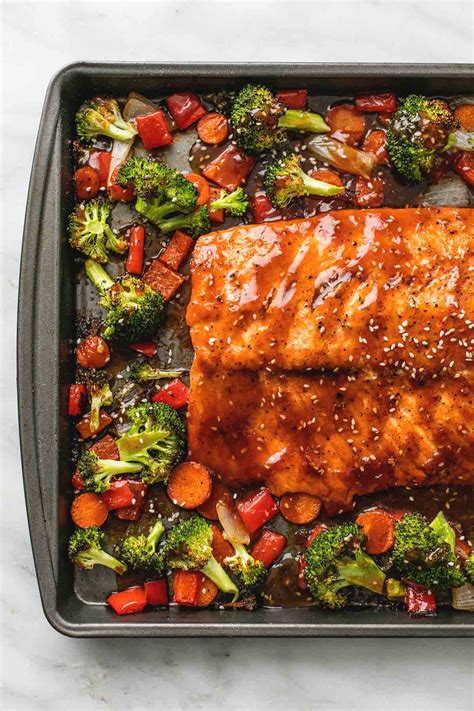 Find even more passover recipes here. One Pan Baked Teriyaki Salmon and Vegetables | Creme De La ...