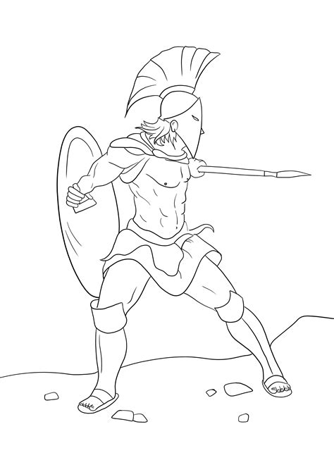Spartan Warrior To Color And Print Free