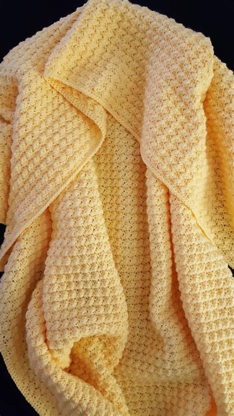 Snuggly Yellow Baby Blanket Crochet Baby Throw Lightweight Etsy