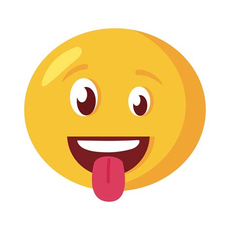 Crazy Emoji Face With Tongue Out Flat Style Icon 2516482 Vector Art At