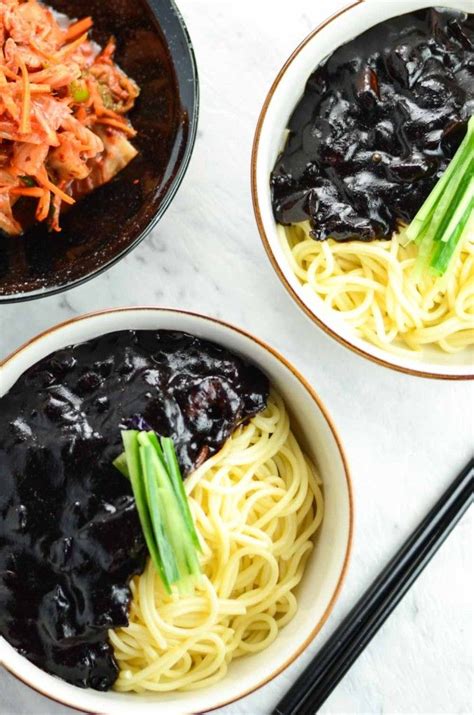 Korean Black Bean Noodles Recipe Korean Black Bean Noodles Food