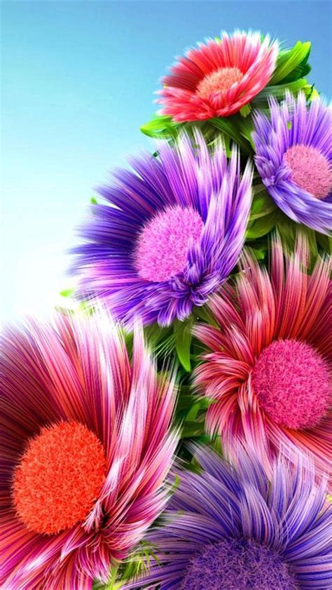 Free Download 3d Color Flowers Iphone 5 Hd Wallpaper 640x1136 Hd Iphone