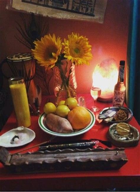 Oshun Altar I Would Use 5 Sunflowers Though Oshun Goddess Oshun