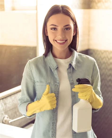 Woman Cleaning Her Bathroom Stock Photo GeorgeRudy 129586486