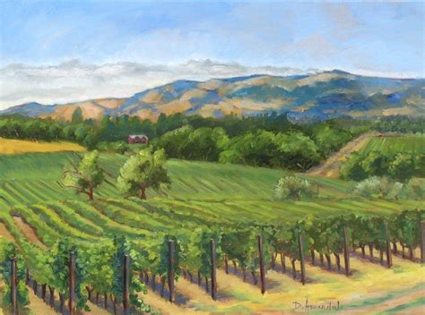 Vineyards In Sonoma Landscape California Impressionism Oil Painting