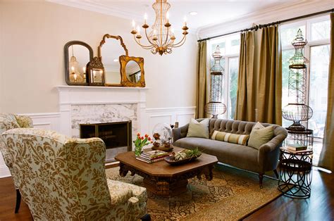 Large formal living room boasting a large bookshelf and a fireplace on the side of the room. Basic Styles of Interior Designing Part 2 | My Decorative