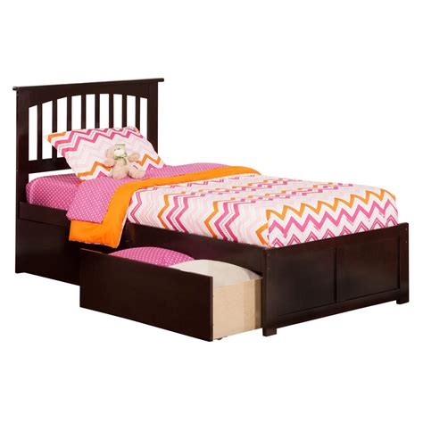 Mission Twin Xl Platform Bed With Flat Panel Foot Board And 2 Urban Bed