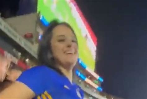 Soccer Fan Flashes Chest During CF Pachuca Tigres UANL Game