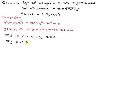 Solved 2 Find A Set Of Parametric Equations For The Tangent Line To