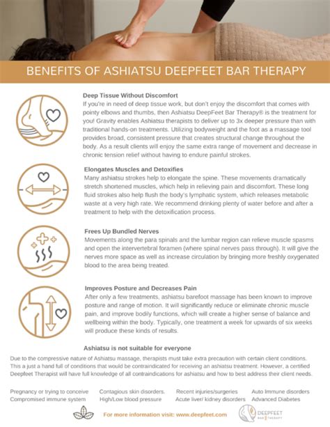 Table Top Flyer Benefits Of Ashiatsu DeepFeet Bar Therapy DeepFeet