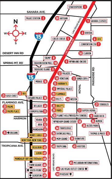 Vegas Strip Map In Las Vegas Party Packages Sin City Parties