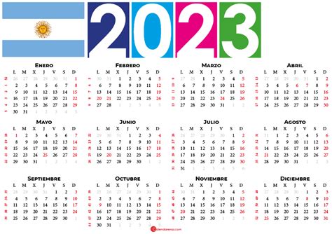 Calendario 2023 Argentina Con Feriados Para Imprimir Gratis Pdf