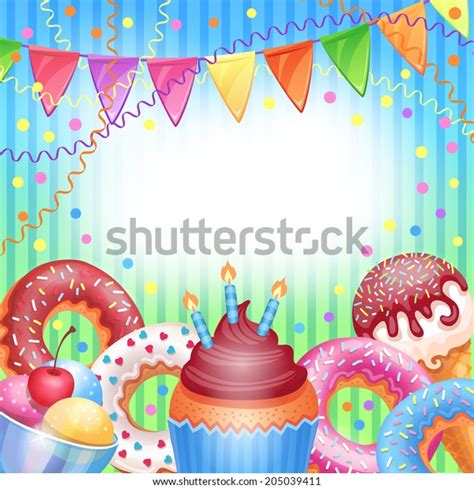 Template Happy Birthday Card Place Your Stock Vector Royalty Free
