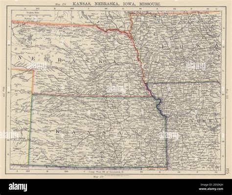 Kansas Nebraska Map Hi Res Stock Photography And Images Alamy