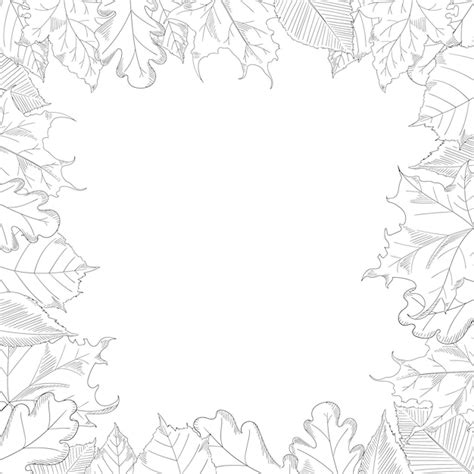 Premium Vector Autumn Leaves Frame In A Sketch Style