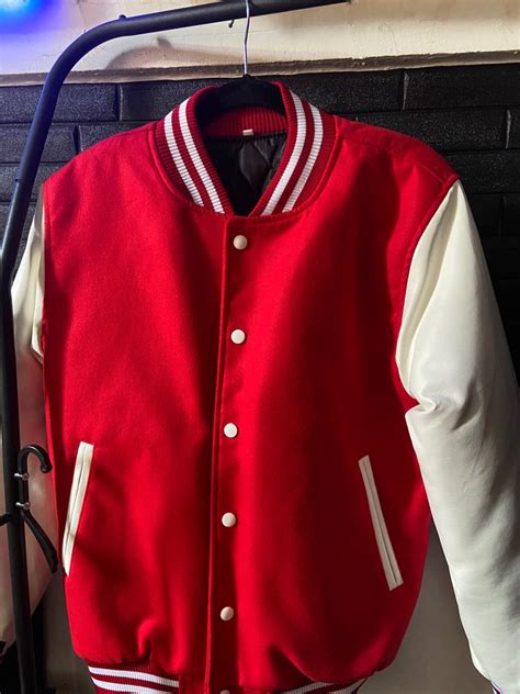 Red Varsity Jacket Letterman Mens Fashion Coats Jackets And